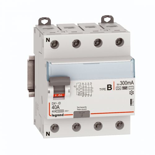 DX³-ID - Interruptor diferencial  - 4P - 400 V~- 40 A - 300 mA - Tipo B 