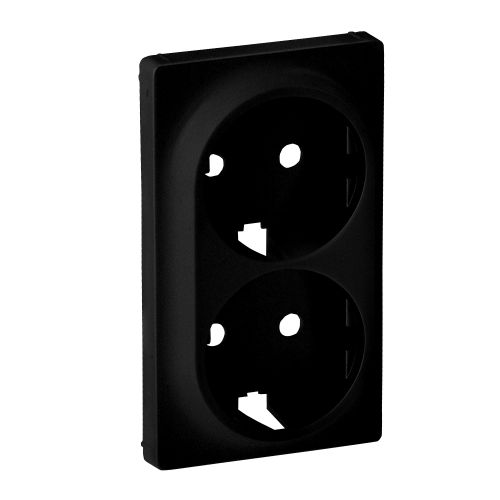 Valena Life - Centro para tomada dupla. 2 x 2P+T Schuko - Preto mate