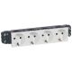 Mosaic - Tomada 4x2P+T Schuko - 16A - 230~ - ligadores automáticos - branco