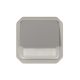 Plexo New IP55 componível - Botão simples (NA+NF) luminoso porta-etiqueta, Cinz.
