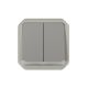 Plexo New IP55 componível - Comando multifunções duplas luminosas, Cinzento