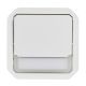 Plexo New IP55 componível - Botão simples (NA+NF) lumin. porta-etiqueta, Branco