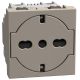 Light Now - Tomada 2P+T tipo "sch" + standard italiano - 16A/250V -2 mód- Stone