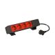 Incara On Desk - 4 tom. 2P+T Sch. vermelhas c/ encrav.+ 1 interruptor luminoso - Preto