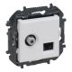 Niloé Step - Tomada mista TV + RJ 45 - tipo "F", Estrela - Branco