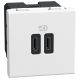 Light Now - Tomada carregadora dupla USB Tipo C+C Power Delivery- 2 mód - White