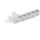BLOCO MULTITOMADAS 5 x 2P+T 3M INTERRUPTOR BRANCO/CINZA