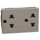 Light Now - Tomada 2P+T standard Euro/US - 16A/250V - 3 módulos - Stone