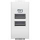 Livinglight - Tomada carregadora 2 x USB Tipo-A (3 A) - Antracite, 1 módulo