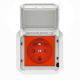 Plexo New IP55 componível - Tomada 2P+T, standard F/B, c/ encravamento, Cinzento