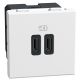 Light Now - Tomada carregadora dupla USB Tipo C+C (15W) - 2 módulos - White