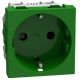 Light Now - Tomada 2P+T tipo “sch” - 16A/250V - lig.parafusos - 2 mód - Verde
