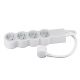 BLOCO MULTITOMADAS 4 x 2P+T 3M INTERRUPTOR BRANCO/CINZA