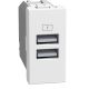 Light Now - Tomada carregadora dupla USB Tipo A+A (15W) - 1 módulo - White