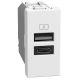 Light Now - Tomada carregadora dupla USB Tipo A+C (15W) - 1 módulo - White