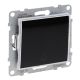 Suno - Botão simples luminoso e com porta-etiqueta, 6 A - 250 V~, Preto mate