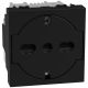 Light Now - Tomada 2P+T tipo "sch" + standard italiano - 16A/250V -2 mód- Dark