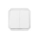 Plexo New IP55 componível - Comando multifunções duplas, Branco
