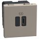 Light Now - Tomada carregadora USB Tipo C Power Delivery - 2 módulos - Stone