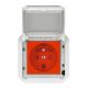Plexo New IP55 componível - Tomada 2P+T, standard F/B, com encravamento, Branco