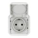 Plexo New IP55 componível - Tomada 2P+T Schuko, ligadores automáticos, Branco