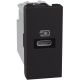 Light Now - Tomada carregadora USB Tipo C Power Delivery (20W) - 1 módulo - Dark
