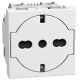 Light Now - Tomada 2P+T tipo "sch" + standard italiano - 16A/250V -2 mód-White