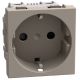 Light Now - Tomada 2P+T tipo “sch” - 16A/250V - lig.parafusos - 2 mód - Stone
