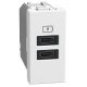 Light Now - Tomada carregadora dupla USB Tipo C+C (15W) - 1 módulo - White