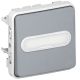 Sistema Plexo - Botão Luminoso (NA) porta-etiqueta - 10A - IP55 - IK07 -Cinzento