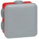 Caixa Plexo Quadrada com 7 bucins - 80 x 80 x 45 mm - Cinzento/Vermelho (ERP)