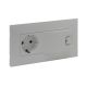 Niloé Step - Tomada mista 2P+T tipo Schuko & USB Tipo A - Alumínio