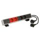 Incara On Desk - 2 tom.2P+T Sch.+ 2 tomadas 2P+T Sch. c/ encrav. + 2 RJ45 Cat.6 FTP - Alum.