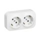 Forix saliente IP 21 - Tomada 2 x 2P+T Schuko (pré-cablada) 16A - 250V~ - Branco