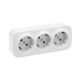 Forix saliente IP 21 - Tomada 3 x 2P+T Schuko (pré-cablada) 16A - 250V~ - Branco