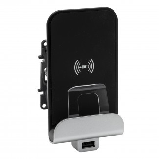 Carregador de induÃ§Ã£o + USB tipo A - Branco mate