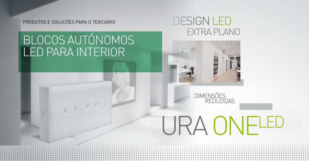 URA ONE LED - Blocos autónomos de segurança de design extra plano