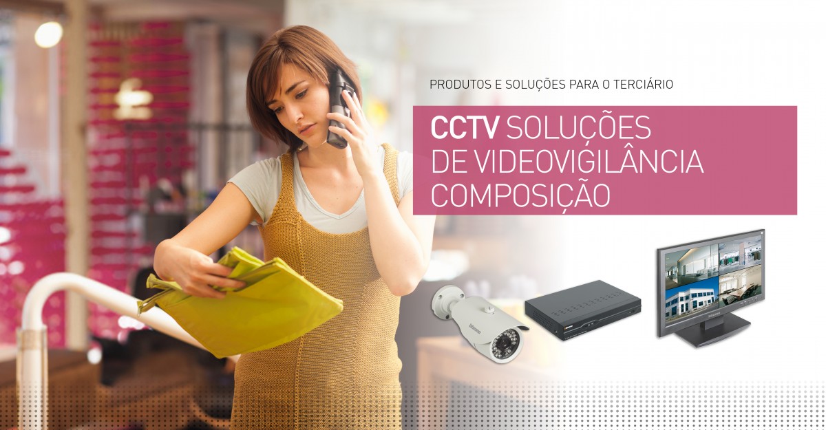 Composição um sistema de CCTV, câmaras, videogravadores digitais (DVR) e monitores