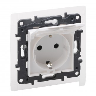 Tomada 2P+T tipo Schuko Estanque IP 44 - Branco
