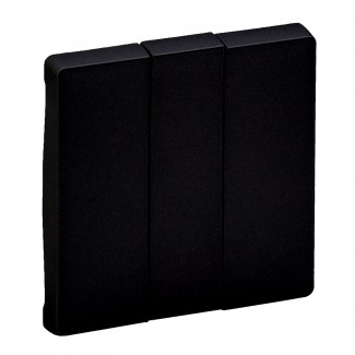 Tecla para interruptor triplo, Preto mate