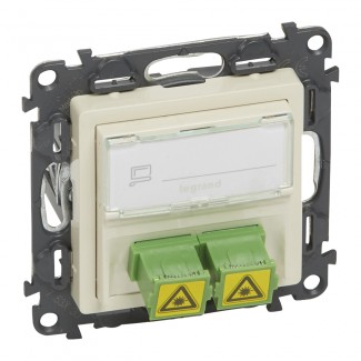 Tomada de Fibra ótica 2 x SC/APC Simplex, Creme