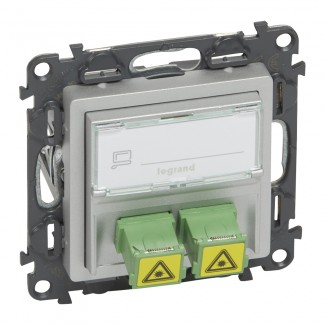 Tomada de Fibra ótica 2 x SC/APC Simplex, Alumínio