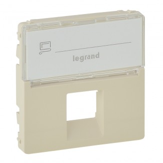 Centro RJ 45 com porta etiqueta, 1 saída, Creme