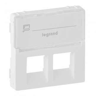 Centro RJ 45 com porta etiqueta, 2 saídas, Branco