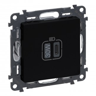 Tomada USB 1 x Tipo-C (Power Delivery, 30 W), Preto mate