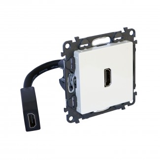 Tomada HDMI 1.4 parafusos (pré-cablada), Creme