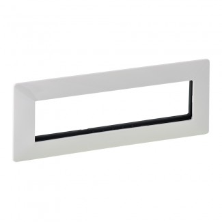 Suporte com quadro integrado, para 4 x 2 módulos, Branco