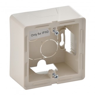 Caixa simples para montagem saliente, Creme