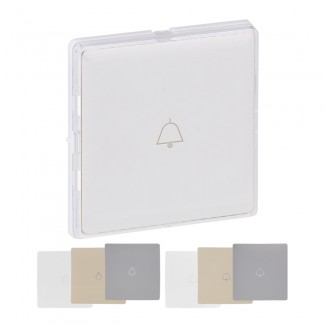 Tecla simples com porta-etiqueta (compatível com todas as cores de mecanismos)